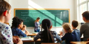 Colegii români în clasă, participând la activități educaționale.